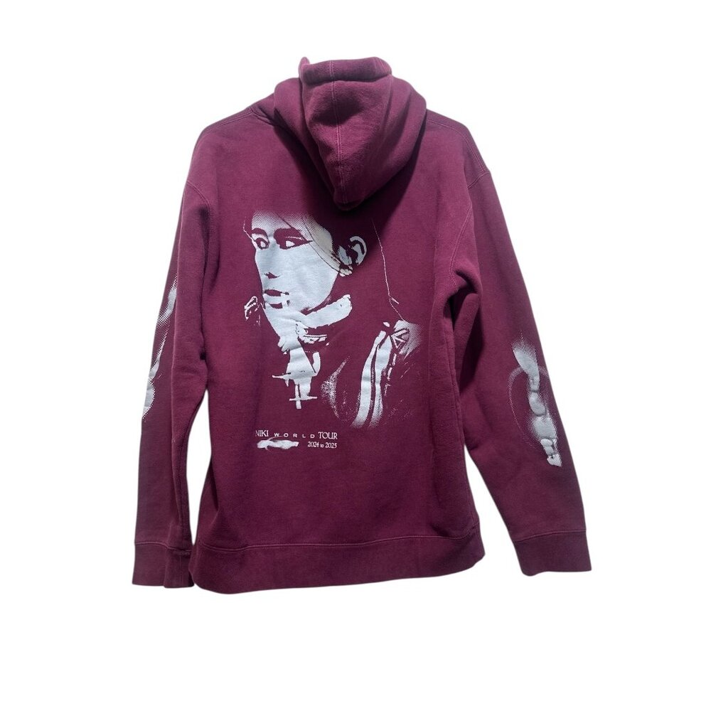 Niki Minaj Maroon 24' World Tour Hoodie Medium Burgundy Hip Hop Rap Concert